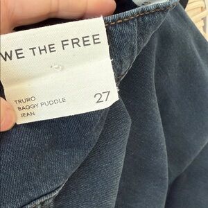 FREE PEOPLE // Truro Baggy Puddle Jeans // size 27 // new //DEEP SEAS NAVY